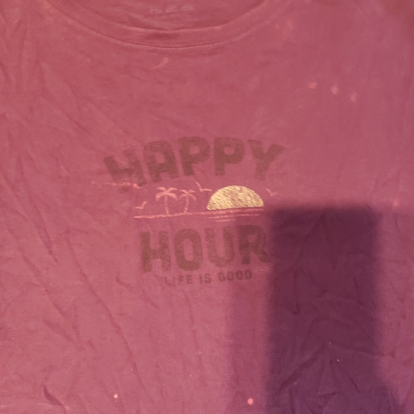 Life Is Good Women Purple Happy Hour Distressed Graphic Tee XXL - Picture 2 of 3